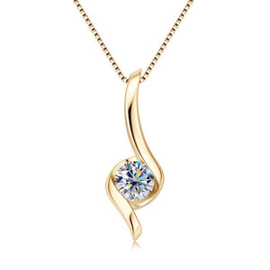 Solitaire Moissanite Twist Pendant Necklace - Perimade & Co.