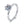 Silver ring with a diamond on a white background