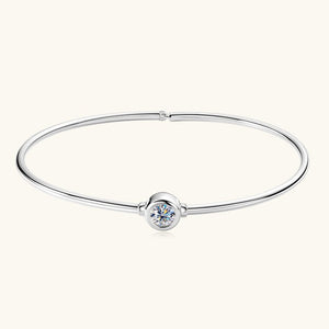 Solitaire Round - Cut Moissanite Bangle Bracelet - Perimade & Co.