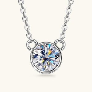 Diamond necklace on a white background