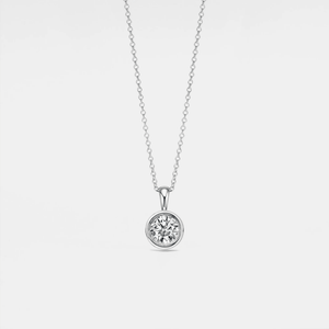 Solitaire Round Moissanite Charm Necklace - Perimade & Co.