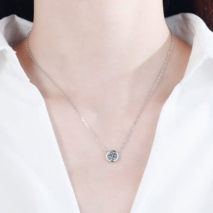 Solitaire Round Moissanite Charm Necklace - Perimade & Co.