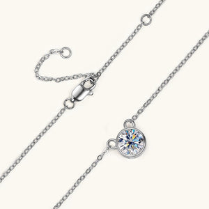 Solitaire Round Moissanite Charm Necklace - Perimade & Co.