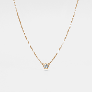Solitaire Round Moissanite Charm Necklace - Perimade & Co.