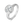 Silver ring with a large diamond on a white background