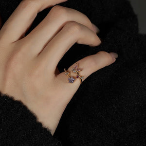 Sparkling Butterfly Star Stacking Bypass Ring - Perimade & Co.