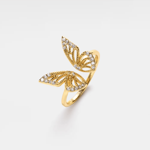 Sparkling Butterfly Wing Statement Ring - Perimade & Co.