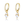 Gold hoop earrings with small round gemstones on a white background