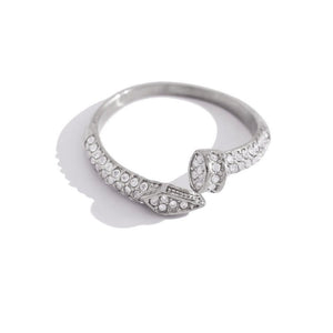 Sparkling Half Pave Bent Nail Stack Open Ring - Perimade & Co.