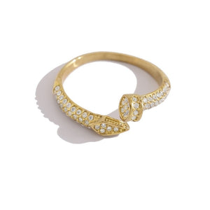 Sparkling Half Pave Bent Nail Stack Open Ring - Perimade & Co.