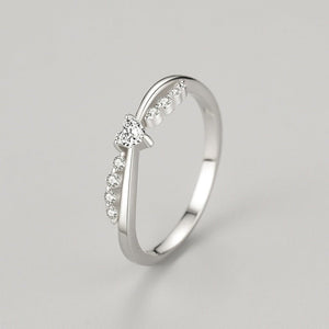 Sparkling Heart CZ Crossover Pave Band Ring - Perimade & Co.