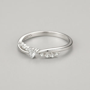 Sparkling Heart CZ Crossover Pave Band Ring - Perimade & Co.