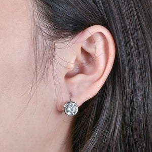 Sparkling Moissanite Leverback Hoop Earrings - Perimade & Co.