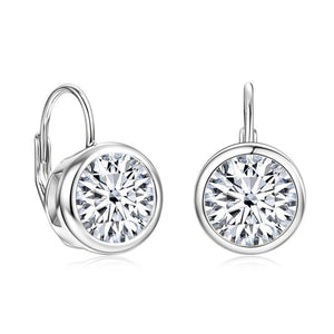 Sparkling Moissanite Leverback Hoop Earrings - Perimade & Co.