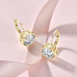 Sparkling Moissanite Leverback Hoop Earrings - Perimade & Co.