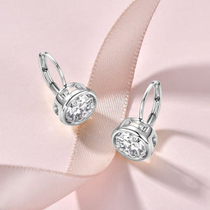 Sparkling Moissanite Leverback Hoop Earrings - Perimade & Co.