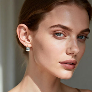 Sparkling Moissanite Leverback Hoop Earrings - Perimade & Co.
