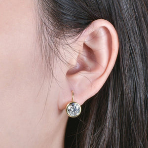 Sparkling Moissanite Leverback Hoop Earrings - Perimade & Co.