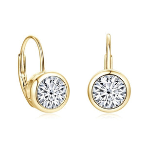 Sparkling Moissanite Leverback Hoop Earrings - Perimade & Co.