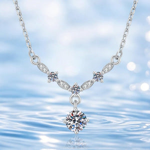 Sparkling Moissanite Y-Shaped Drop Necklace - Perimade & Co.