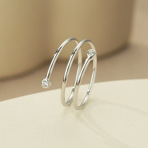 Sparkling Three Row Spiral Wrap Stacking Ring - Perimade & Co.