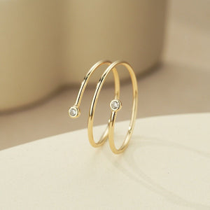 Sparkling Three Row Spiral Wrap Stacking Ring - Perimade & Co.