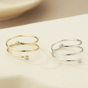 Sparkling Three Row Spiral Wrap Stacking Ring - Perimade & Co.