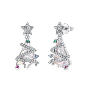Star Crystal Christmas Tree Drop Stud Earrings - Perimade & Co.