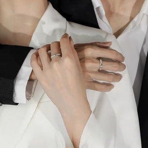 Star Cut Frosted Matte Couple Matching Ring - Perimade & Co.