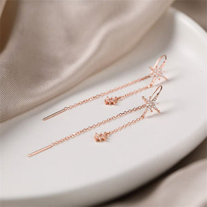 Star Dangle Drop Long Threader Earrings - Perimade & Co.