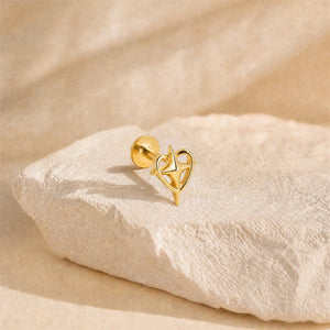 Star Heart Flat Back Cartilage Stud Earrings - Perimade & Co.