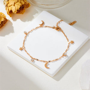 Star Moon Charm Ankle Bracelet Anklet - Perimade & Co.
