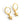 A pair of hoop earrings with starfish charms attached, plated in gold, displayed against a white background.