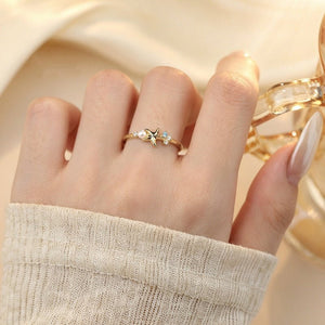 Starfish Pearl Multi Gemstone Adjustable Ring - Perimade & Co.