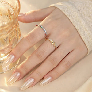 Starfish Pearl Multi Gemstone Adjustable Ring - Perimade & Co.
