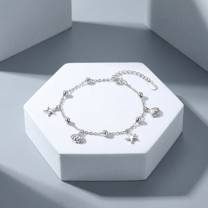 Starfish Seashell Charm Bead Station Bracelet - Perimade & Co.