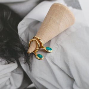 Starry Night Oval Drop Hoop Earrings - Perimade & Co.
