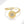 Gold ring with a sunflower design and embedded diamonds on a white background
