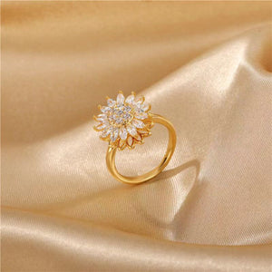 Sunflower Anxiety Fidget Spinner Ring - Perimade & Co.