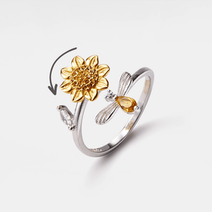 Sunflower Bee Anxiety Fidget Spinner Ring - Perimade & Co.