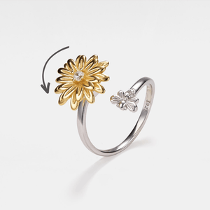 Sunflower Bee Anxiety Fidget Spinner Ring - Perimade & Co.