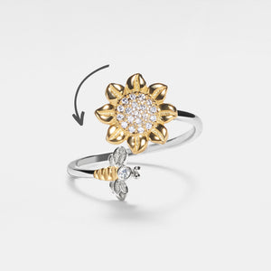 Sunflower Bee Anxiety Fidget Spinner Ring - Perimade & Co.