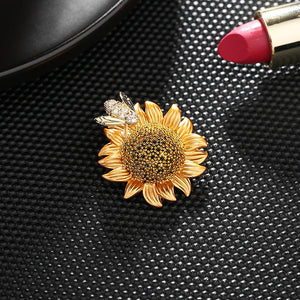 Sunflower Bee Wedding Statement Brooch - Perimade & Co.