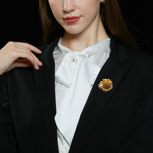 Sunflower Bee Wedding Statement Brooch - Perimade & Co.