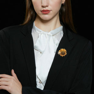 Sunflower Bee Wedding Statement Brooch - Perimade & Co.