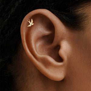 Swallow Bird Flat Back Cartilage Stud Earrings - Perimade & Co.