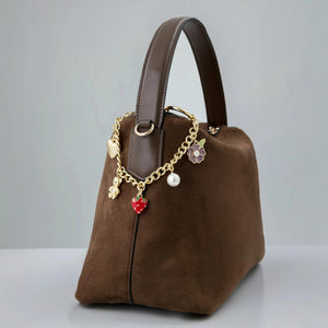 Sweetheart Teddy Pearl Bag Charm Keychain - Perimade & Co.