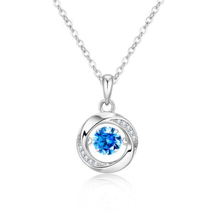 Swirl Orbital Kinetic Crystal Pendant Necklace - Perimade & Co.