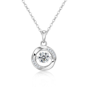 Swirl Orbital Kinetic Crystal Pendant Necklace - Perimade & Co.