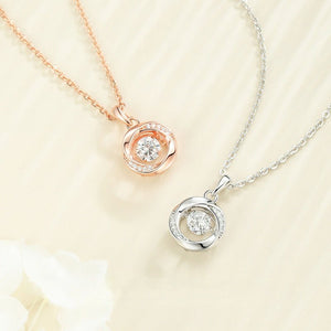 Swirl Orbital Kinetic Crystal Pendant Necklace - Perimade & Co.